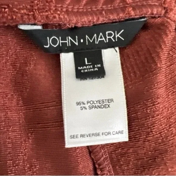 John Mark Urban Scene Pull On Wide Leg Pant Large Dark Spice Textured NWT - Picture 3 of 3